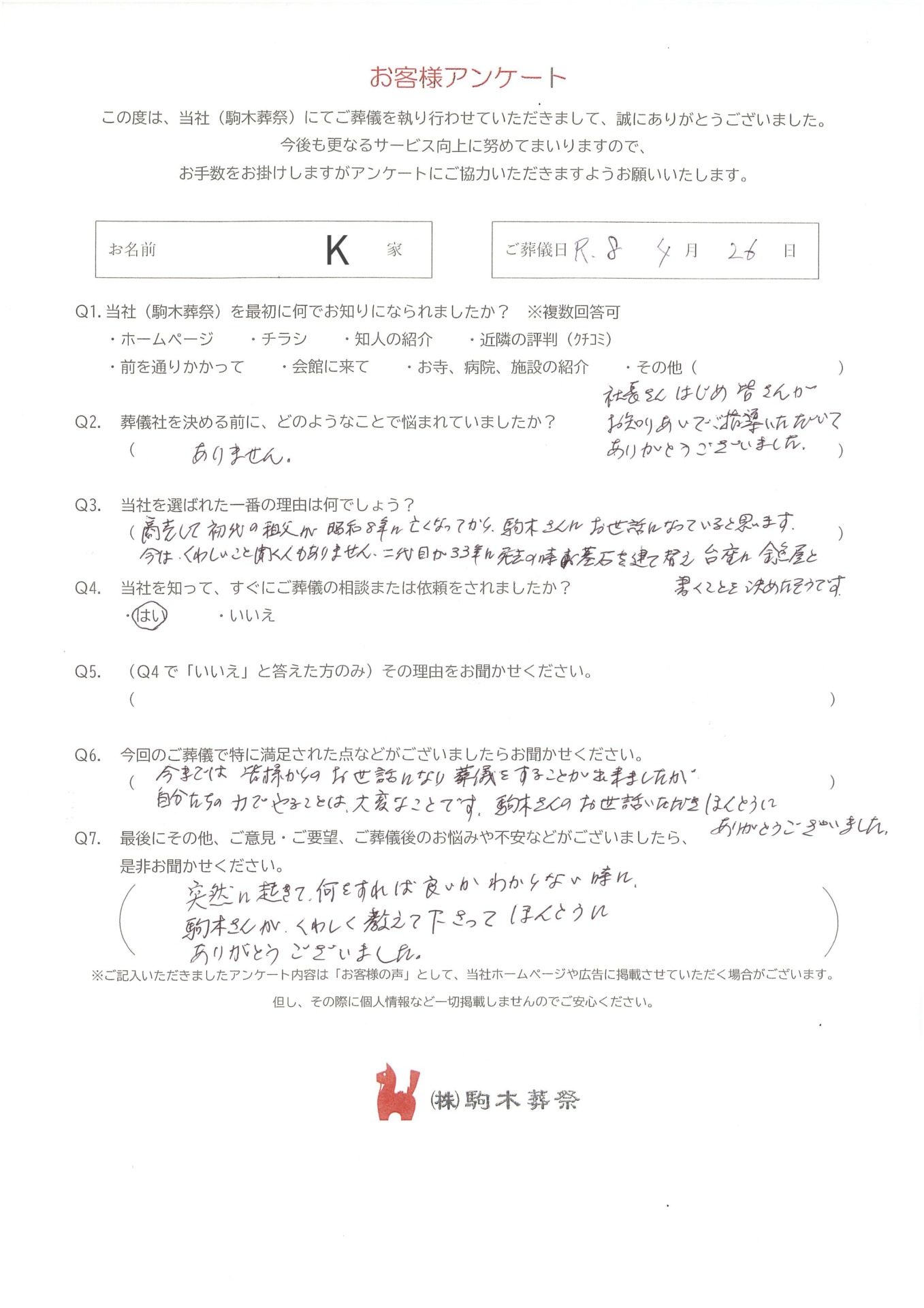 盛岡市　K　様